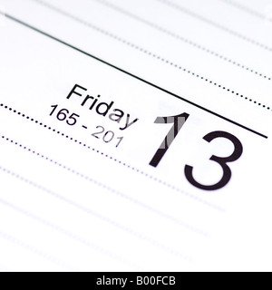 Friday 13th page from the diary Stock Photo