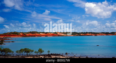 Turquoise waters of Roebuck Bay Broome Western Australia Stock Photo