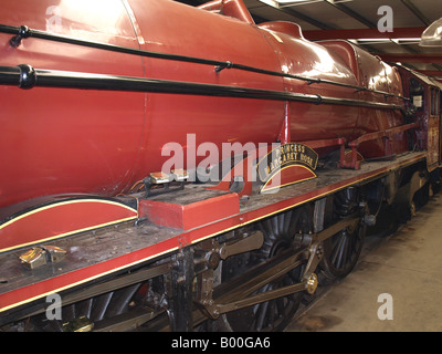 the 'princess margaret rose'steam locomotive looking from the front to the rear. Stock Photo