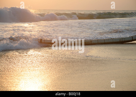 Aerial photo of yellow canoe close to catamaran boat at tranquil ...