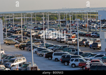 Full Airport Parking Lot Stock Photo