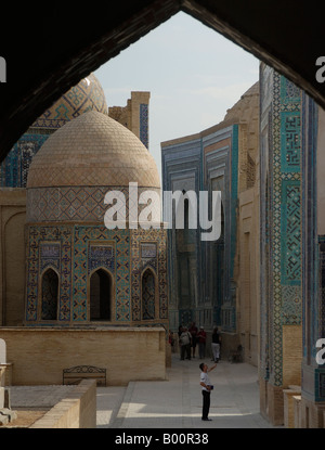 Octagonal mausoleum 1430 40 Shah i Zinda Samarkand Uzbekistan Stock Photo