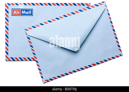 back and front of air-mail envelope Stock Photo