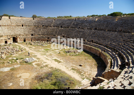 Roman Amphitheatre, Leptis Magna, Libya, North Africa Stock Photo