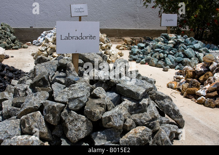Piles of Labradorite at a Soth African gem stone mine Stock Photo