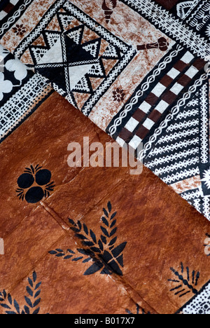 fiji suva tapa cloth on sale in handicraft flea market Stock Photo