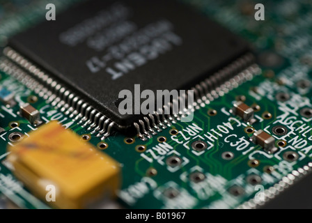 Stock photo of an electronic printed circuit board The phot is of a circuit board from a personal computers hard disk drive Stock Photo
