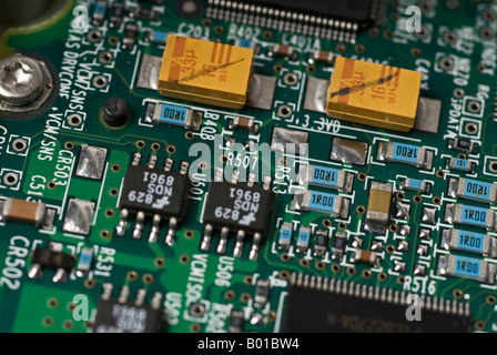 Stock photo of an electronic printed circuit board The phot is of a circuit board from a personal computers hard disk drive Stock Photo