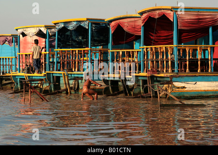 Tonle Sap Boats Stock Photo