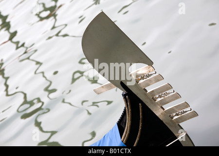 Abstract Gondola awaiting passengers on the Grand Canal Venice Italy Stock Photo