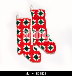 Christmas stockings hanging Stock Photo