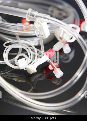 Drip tubes with valve Stock Photo