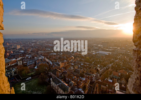 View of York North Yorkshire England as shot from the roof of York Minster Stock Photo