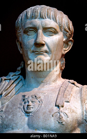 Trajan was a Roman emperor who ruled from A.D. 98 until his death in A.D. 117. Born in Italica (Seville in modern-day Spain) Stock Photo