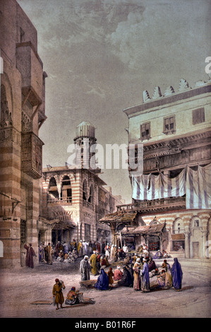 Bazaar in Cairo, 1830 to 1845 Stock Photo