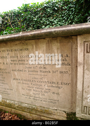 The grave of the artist John Constable (1776-1837), Hampstead Parish ...