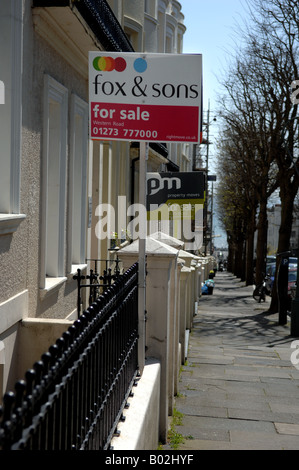 For Sale board signs in Brighton and Hove city centre UK Stock Photo