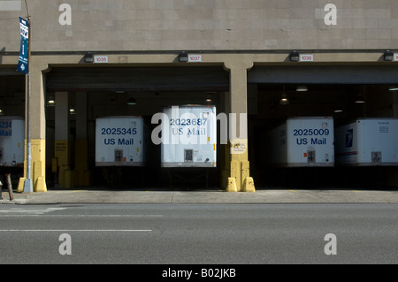 Loading dock of the USPS Morgan General Mail Facility on the West Side of Manhattan in NYC Stock Photo