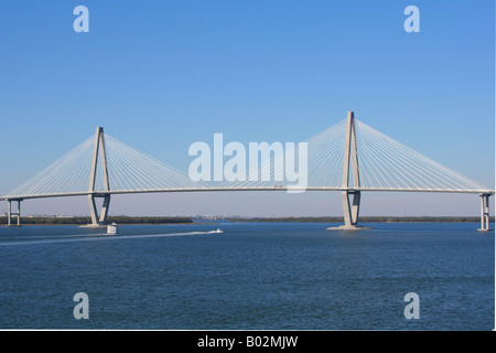 Arthur Ravenel Bridge in Charleston, South Carolina, USA Stock Photo