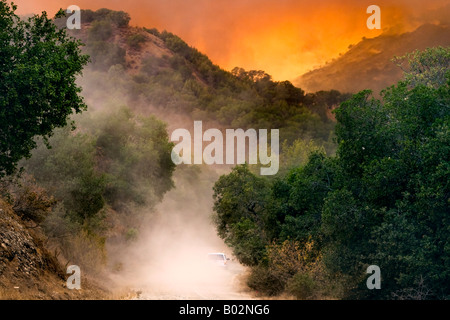 50,000 acre California wildfire at Henry Coe State Park south of San Jose fought by CAL Fire CDF Stock Photo