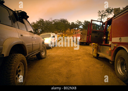 50,000 acre California wildfire at Henry Coe State Park south of San Jose fought by CAL Fire CDF Stock Photo