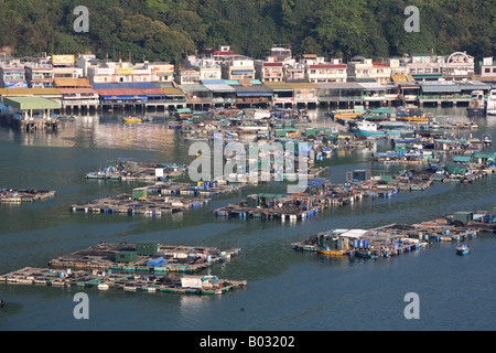 Fish farms and seafood restaurants Sok Kwu Wan Lamma Island Hong Kong China Stock Photo