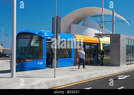 El Tranvia (tramway) Near El Auditorio De Santa Cruz, Tenerife. Stock Photo