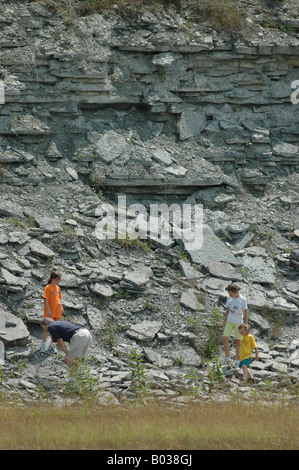 fossil collecting Cincinnatian strata Upper Ordovician period Stock Photo