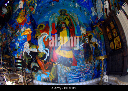 john corbidge art artist all saints church cape aspro pissouri bay columbia beach resort cyprus travel tourism Stock Photo