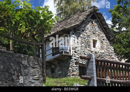 stone house rustico monte di motti lake maggiore switzerland Stock Photo
