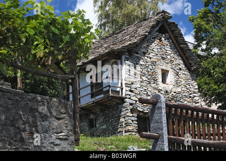 Stone House Rustico Monte Di Motti Lake Maggiore Switzerland Stock 