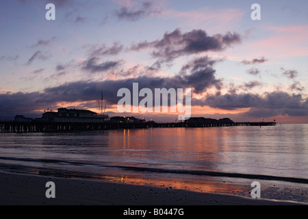 Santa Barbara Pier at Dusk, Santa Barbara, California, USA Stock Photo