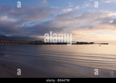 Santa Barbara Pier at Dawn, Santa Barbara, California, USA Stock Photo