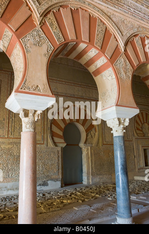 Interior of the Salon de Abd Al-Rahman III (Hall of Abd Al-Rahmann III - throne room), Medina Azahara, Province of Cordoba Stock Photo