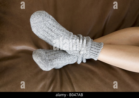 Person wearing socks Stock Photo - Alamy