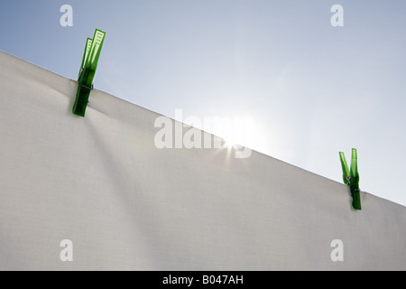 Sheet drying in sunshine Stock Photo