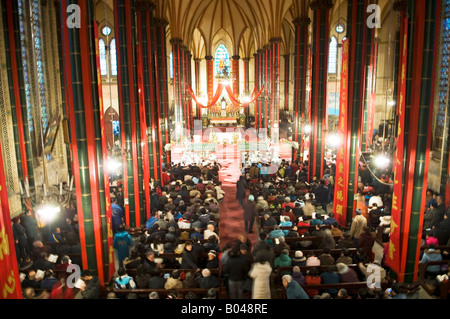 Christmas Eve Mass at Xishuku Catholic Cathedral Beijing Stock Photo