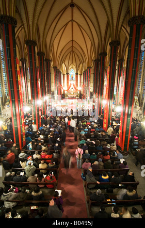 Christmas Eve Mass at Xishuku Catholic Cathedral Beijing Stock Photo