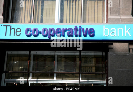 Sign on branch of the Co-operative Bank in London Stock Photo