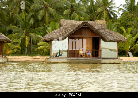 View from boat on backwaters at Poovar Island Resort Trivandrum Thiruvananthapuram Kerala India Stock Photo