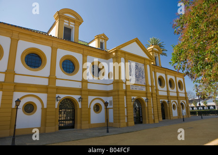 Exterior of arena where horse shows are performed at the Real Escuela Andaluza del Arte Ecuestre, school of equestrian skills Stock Photo