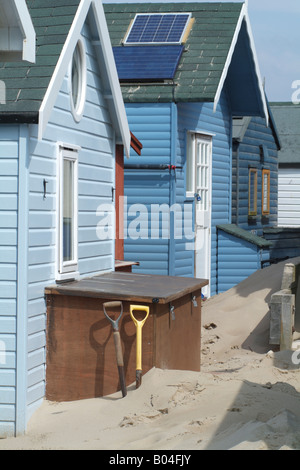 Mudeford Sandbank Wooden Beach Houses Dorset England UK Stock Photo