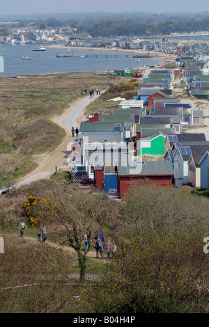 Mudeford Sandbank Wooden Beach Houses Dorset England UK Stock Photo