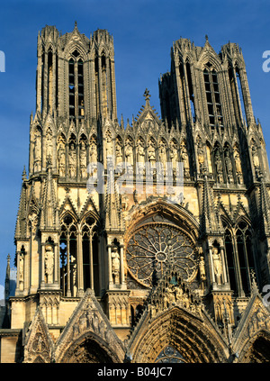 Reims France Reims Cathedral West Front Detail Stock Photo