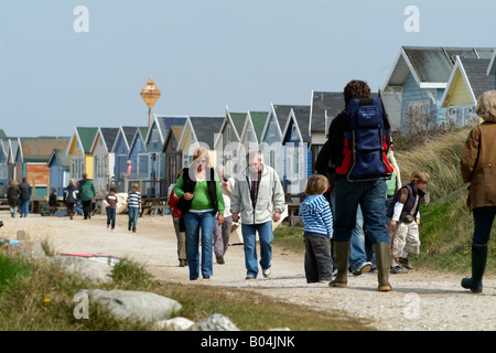 Mudeford Sandbank Wooden Beach Houses Dorset England UK The Stock Photo