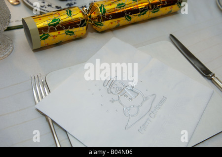 A christmas place setting Stock Photo