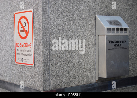 Cigarette No Smoking ban ash tray stubs Stock Photo