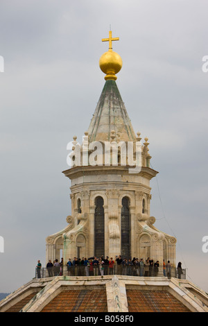 Top of the dome of the Florence Duomo (cathedral), Santa Maria del Fiore, from the Campanile (bell tower), City of Florence Stock Photo