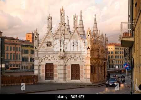 The church of Santa Maria della Spina on the bank of the River  Pisa Italy Stock Photo