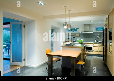 interior of modern kitchen extension by 3S Architects Stock Photo